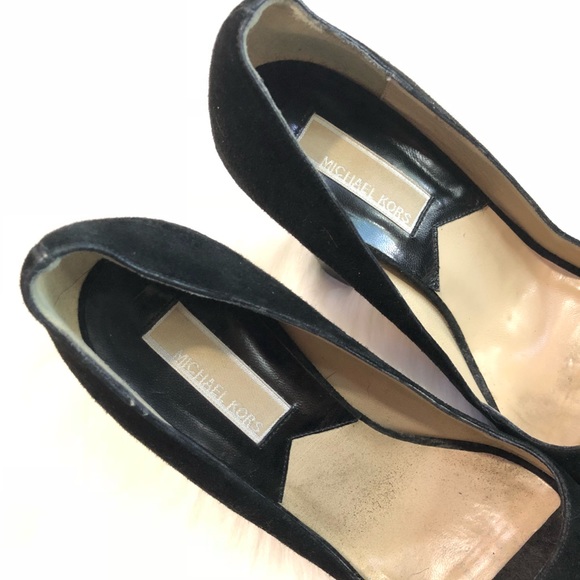 Michael Kors Size 6.5 Black Suede Open Toe Heels - Picture 4 of 8